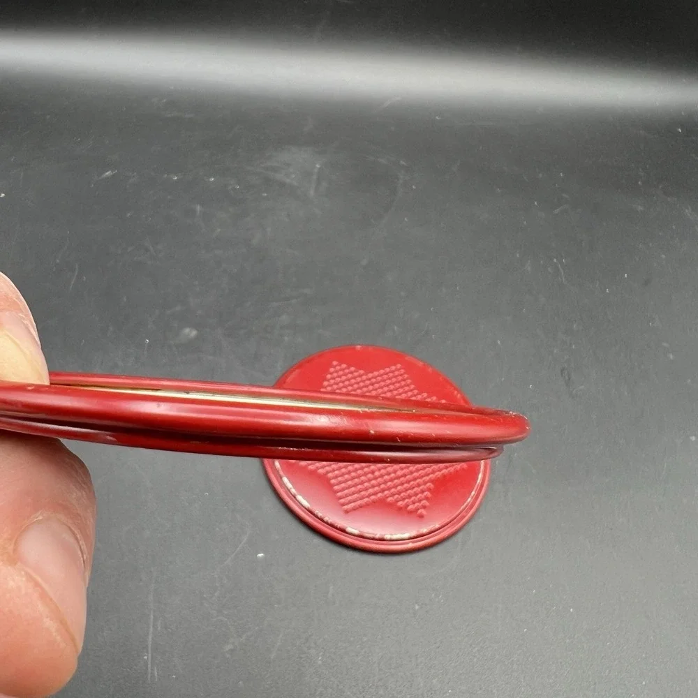 Vtg‎ Scottish Terriers Round Metal Mini Coasters Red Rim - 3
